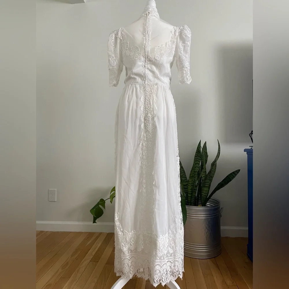 Vintage 70s Handmade Cottage-core/Prairie/Boho Wedding Maxi Dress - Picture 5 of 9